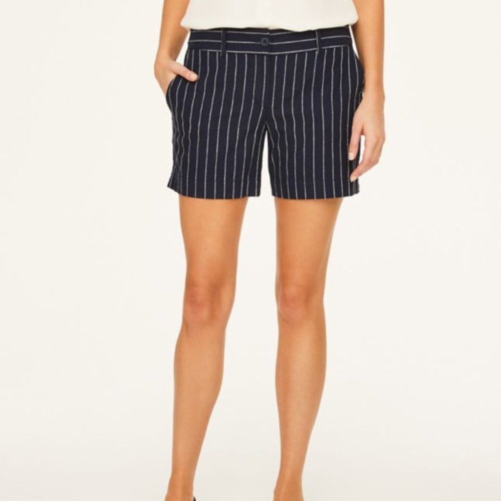 Loft NWT's STRIPED TWILL SHORTS WITH 6 INCH INSEAM